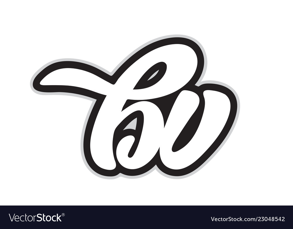 Bv b v black and white alphabet letter logo Vector Image