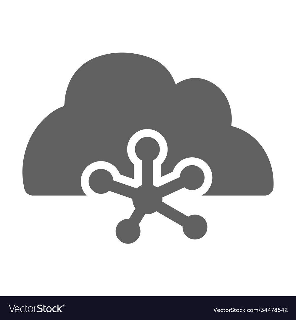 Cloud connection sharing web icon gray color vector image Cloud connection sharing web icon gray color