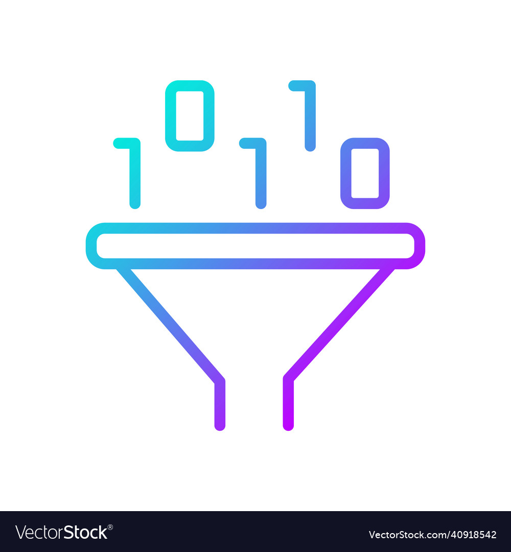 Filter for data mining gradient linear icon