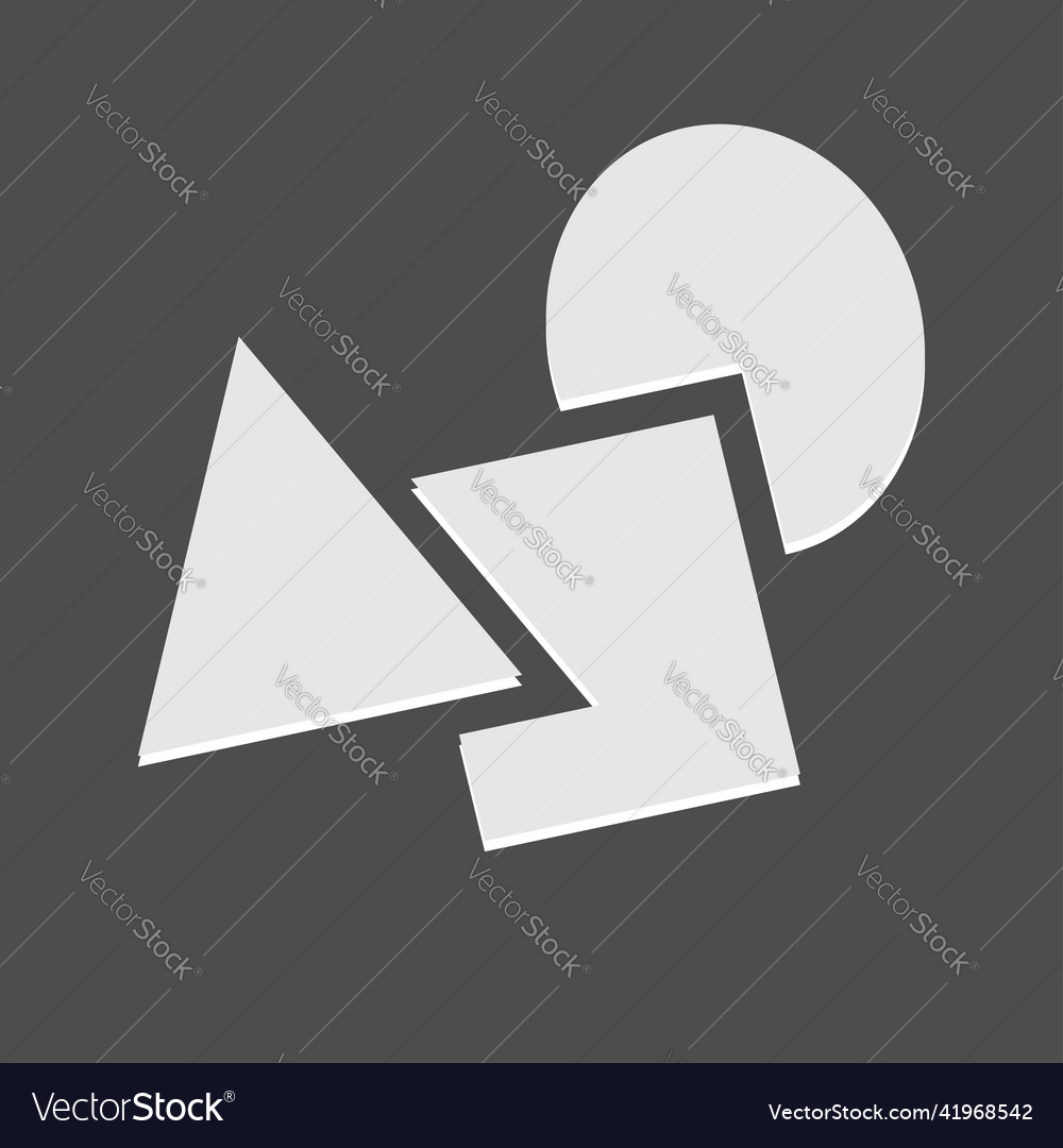 Geometric icon logo shape with overlapping circle vector image Geometric icon logo shape with overlapping circle