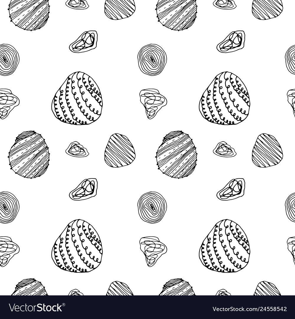 Hand drawn elements seamless pattern background