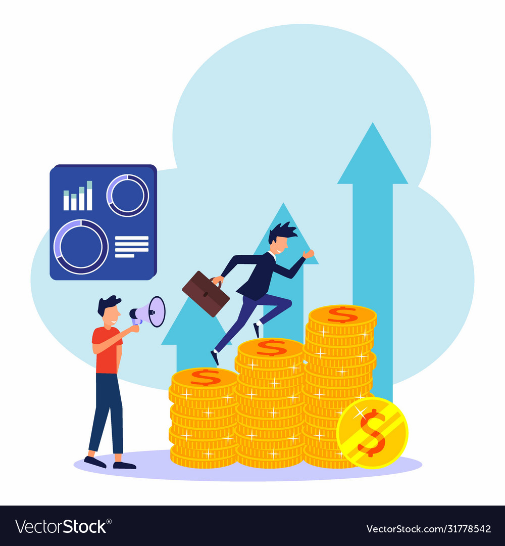 Investment management business people building Vector Image