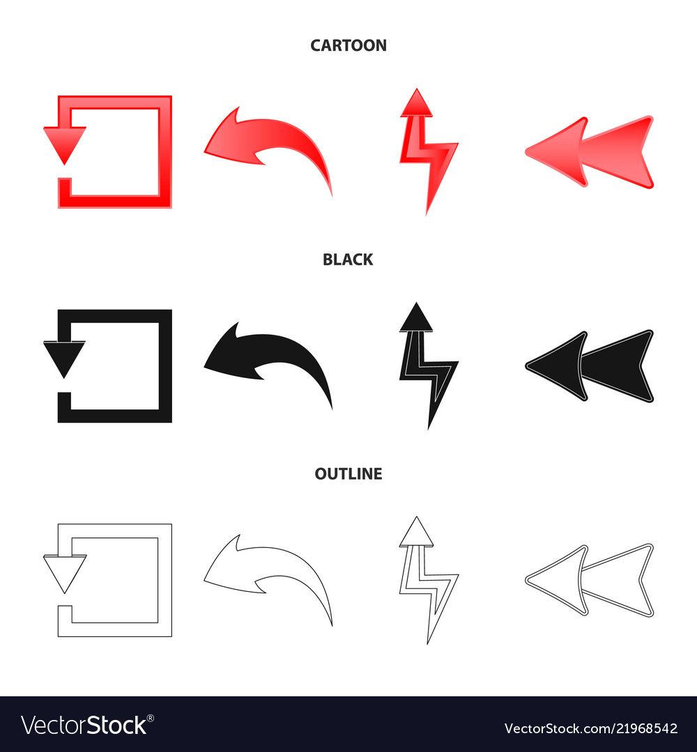 Isolated object of element and arrow sign vector image Isolated object of element and arrow sign