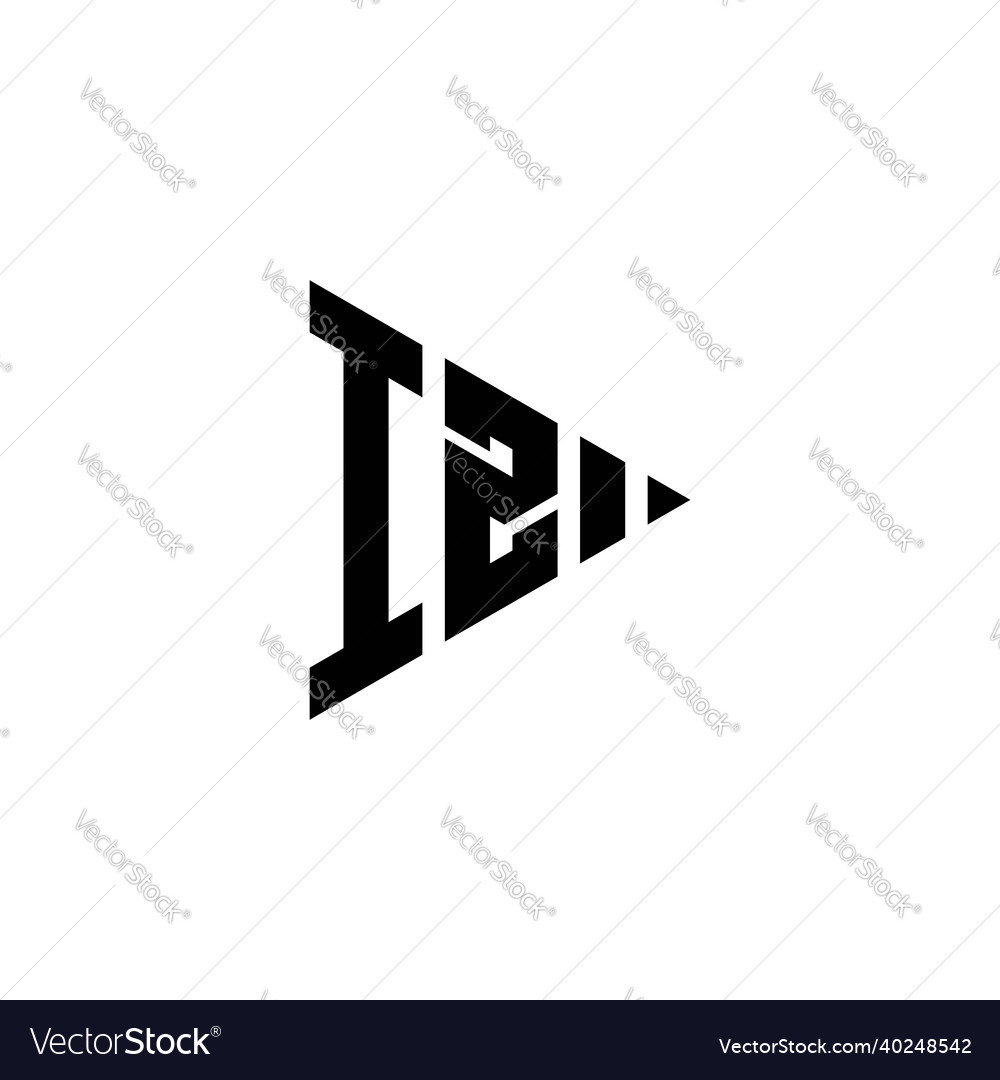 Iz logo monogram triangle shape play button Vector Image Iz logo monogram triangle shape play button
