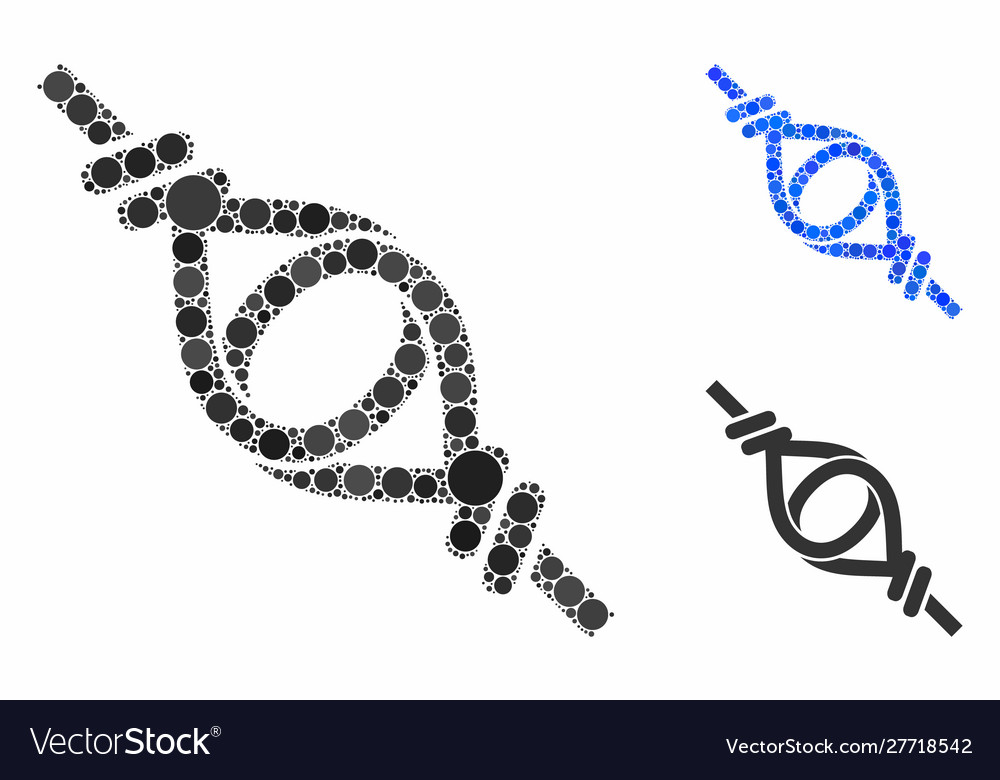 Knot loop connection mosaic icon round dots