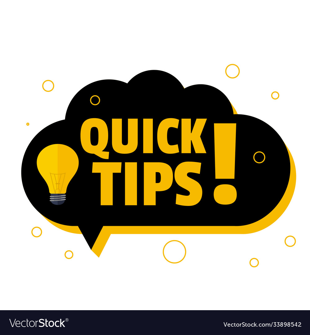Quick tips background with chat bubble style
