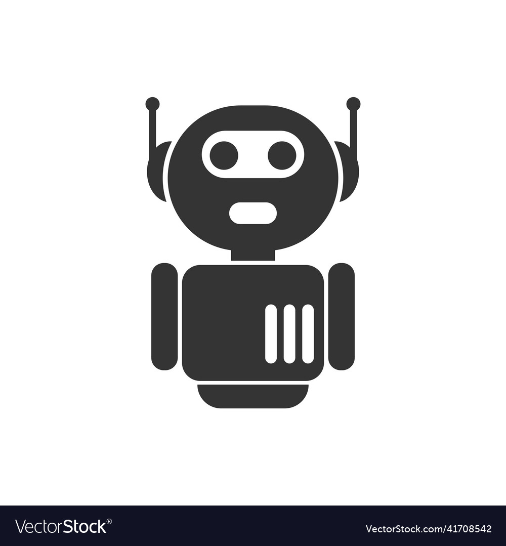 Robot icon design template isolated vector image Robot icon design template isolated