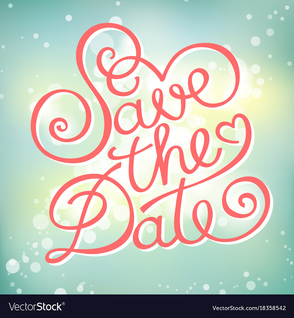 Save the date calligraphy text