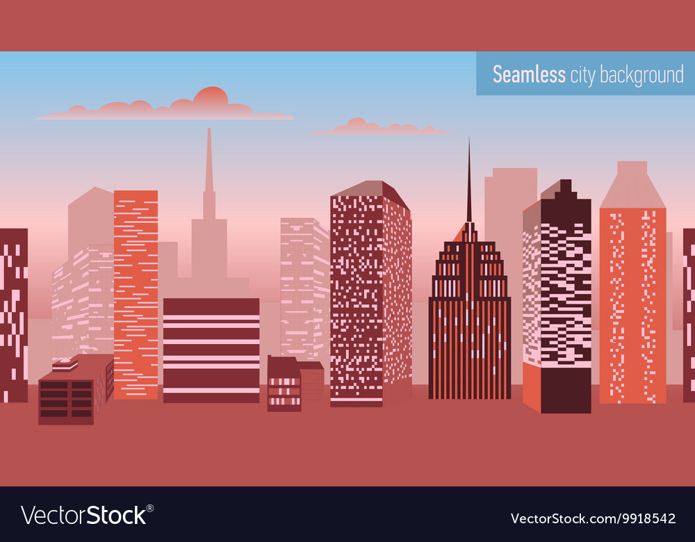 Seamless pattern with architectural building