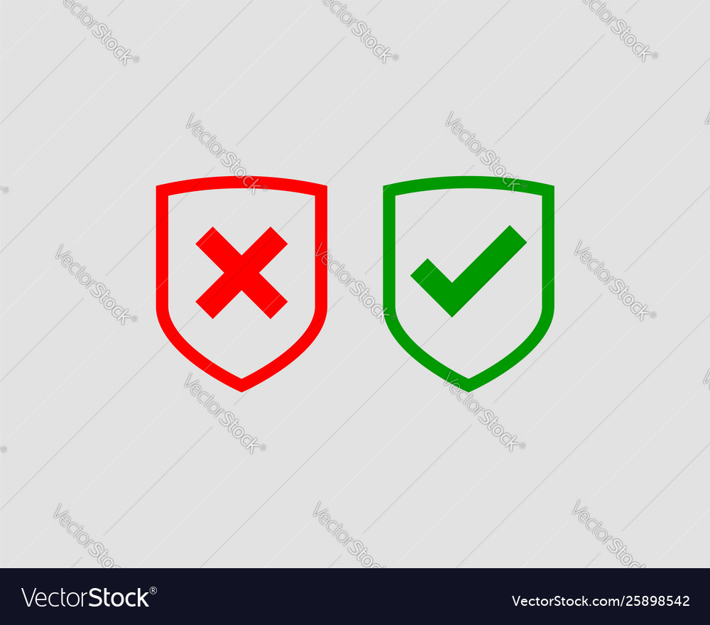 Shield icon with mark symbol design element