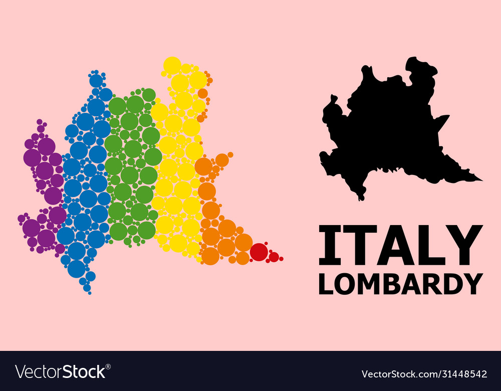 Spectrum pattern map lombardy region for lgbt Vector Image Spectrum pattern map lombardy region for lgbt