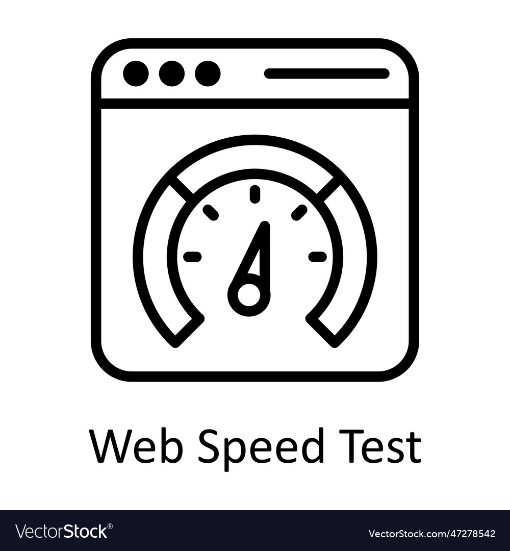 Web speed test outline icon design