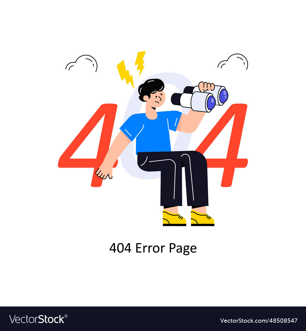 404 error page connection flat style design