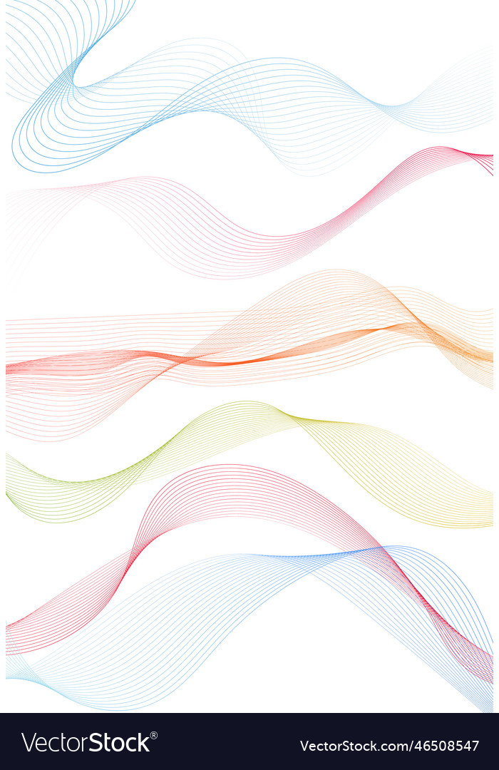 Abstract set colorful wave element for design vector image Abstract set colorful wave element for design
