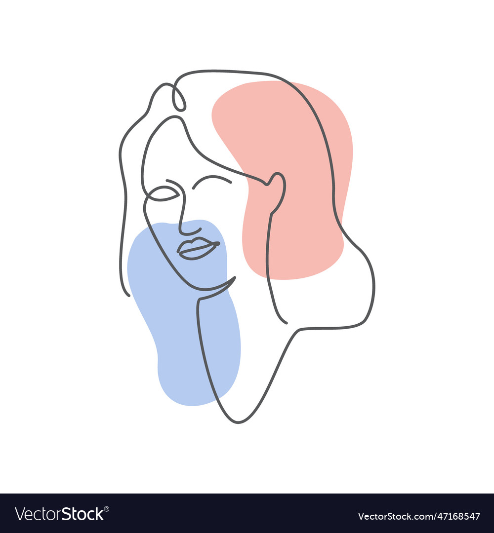 Beauty women face line art aesthetic logo