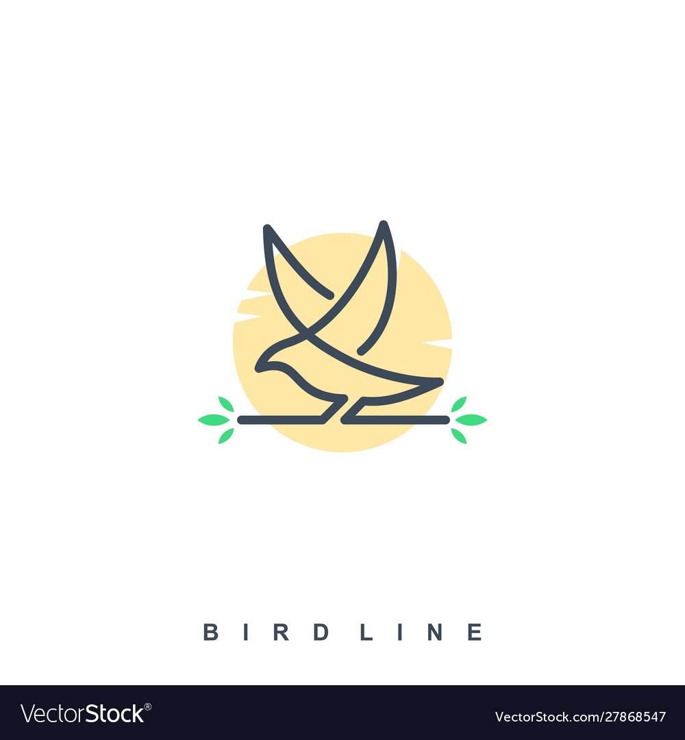 Bird line template Royalty Free Vector Image - VectorStock