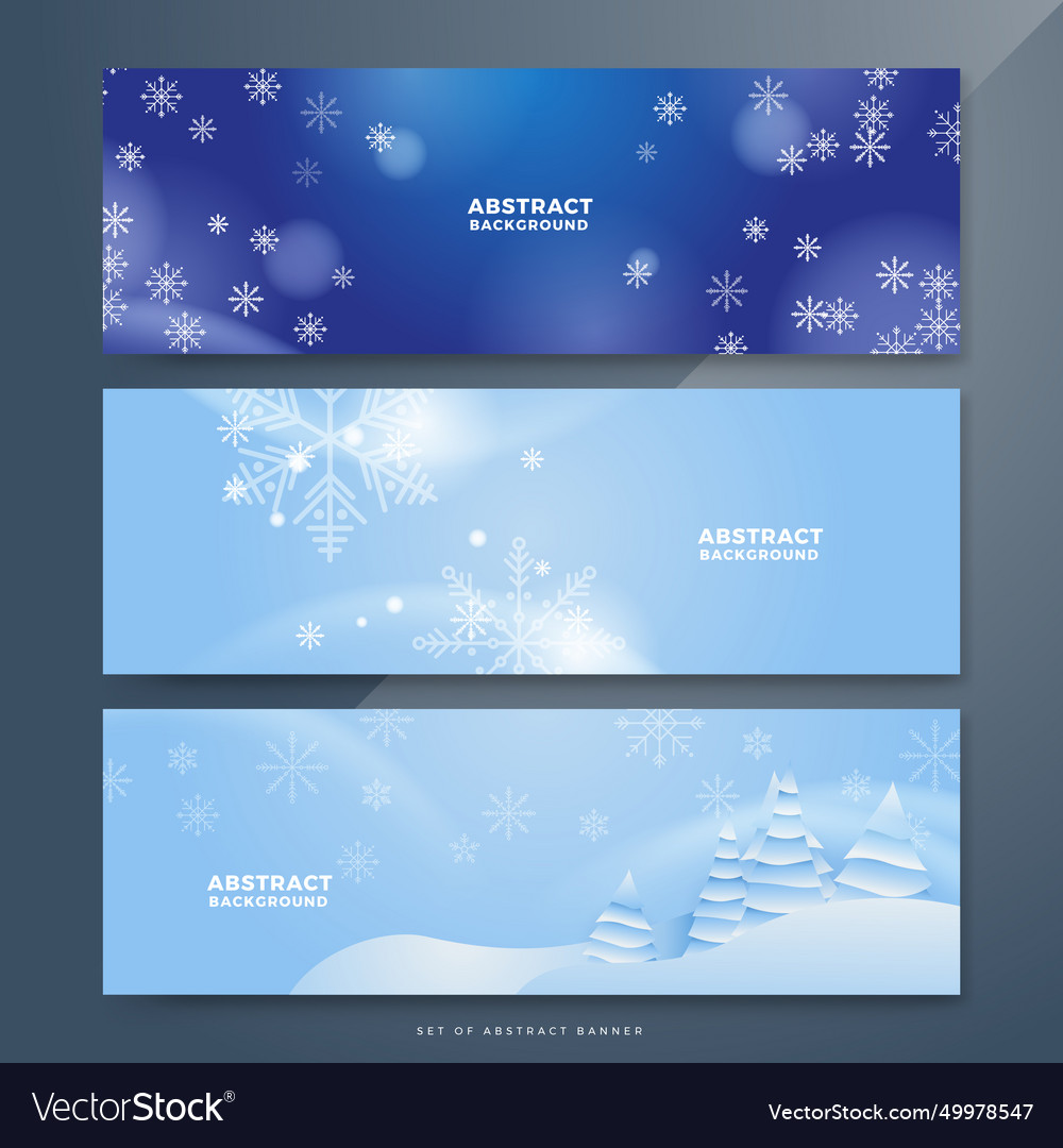 Blue christmas banner with snowflakes merry