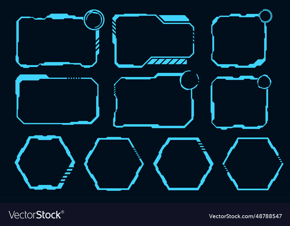 Collection futuristic frame hud technology