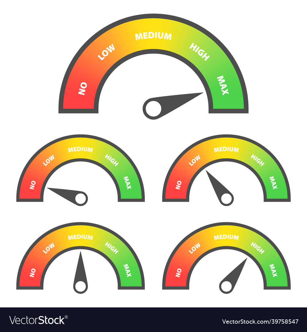 Credit score rating scale with pointer vector image Credit score rating scale with pointer