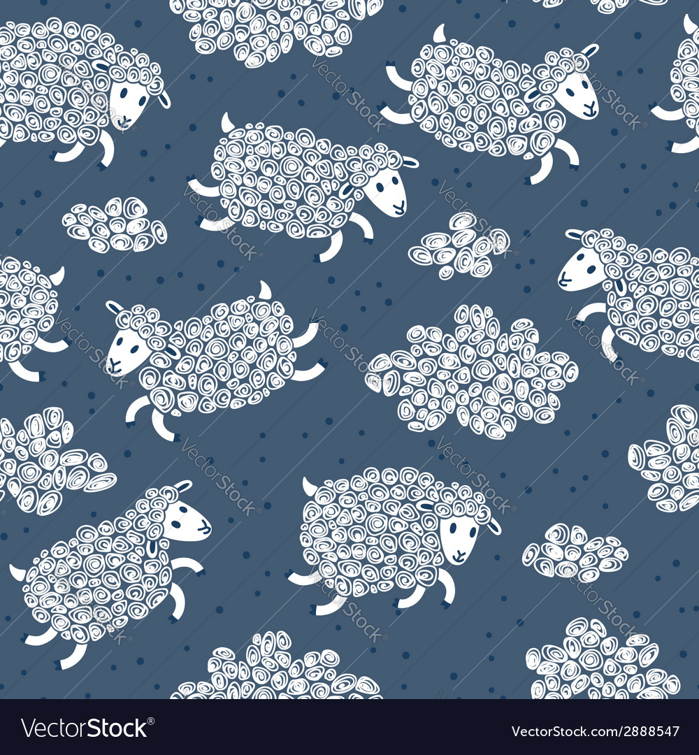 Cute Sheep and Cloud Pattern