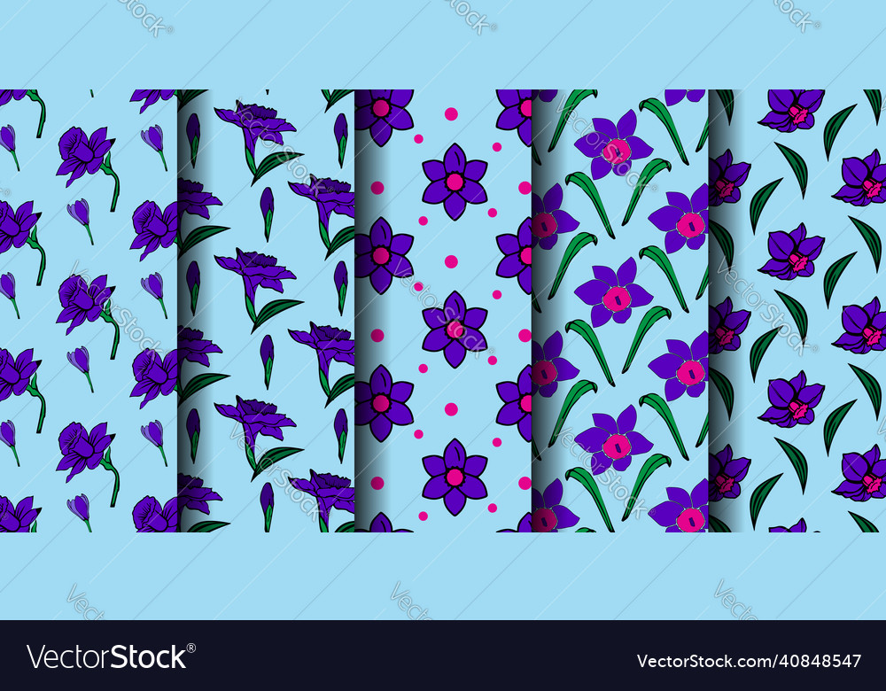 Daffodil seamless pattern design bundle