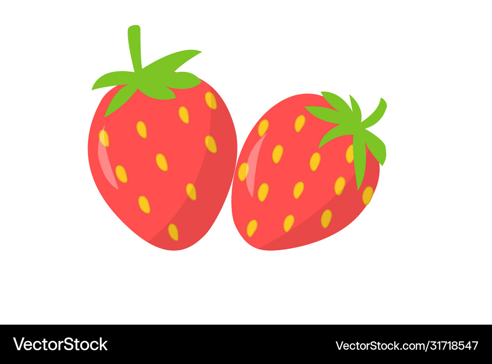 Flat design strawberry Royalty Free Vector Image