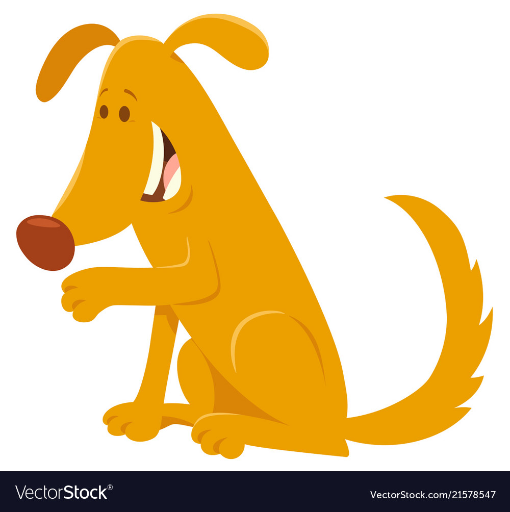 Happy yellow dog cartoon character Royalty Free Vector Image Happy yellow dog cartoon character Royalty Free Vector Image