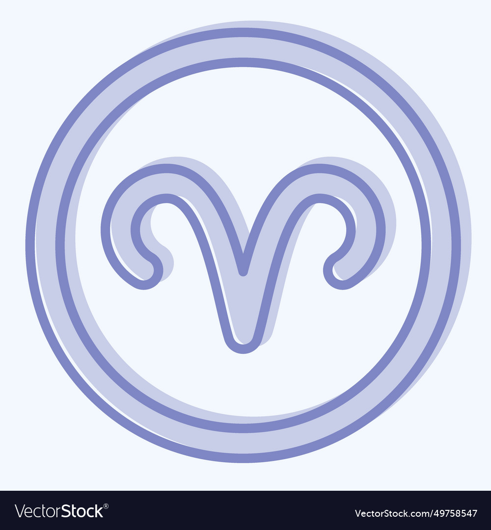 Icon aries sign related to horoscope symbol two