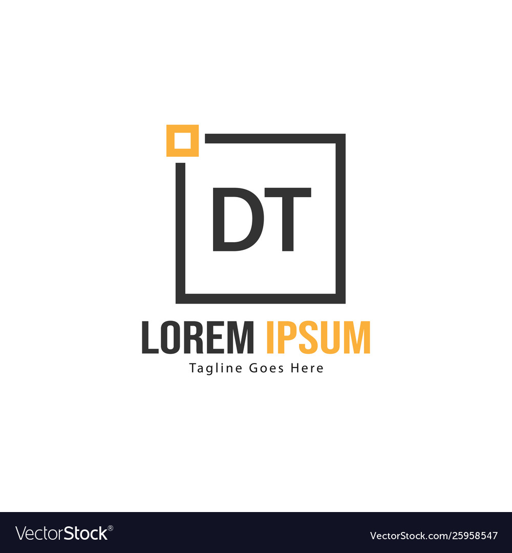 Initial dt logo template with modern frame Vector Image Initial dt logo template with modern frame