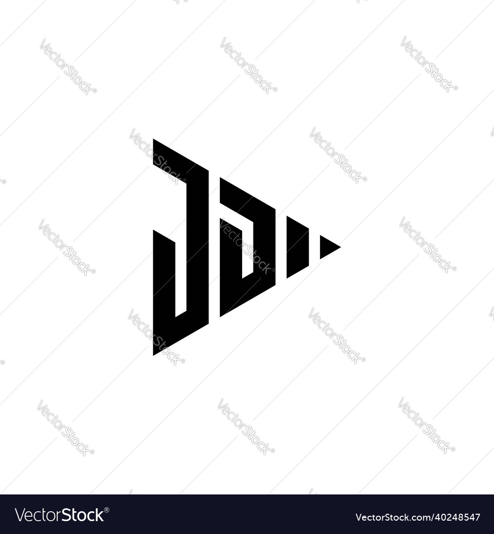 Jd logo monogram triangle shape play button