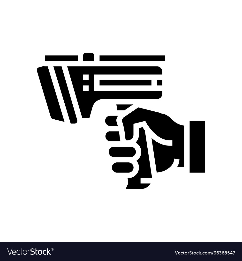 Laser gun for scan rfid glyph icon Royalty Free Vector Image