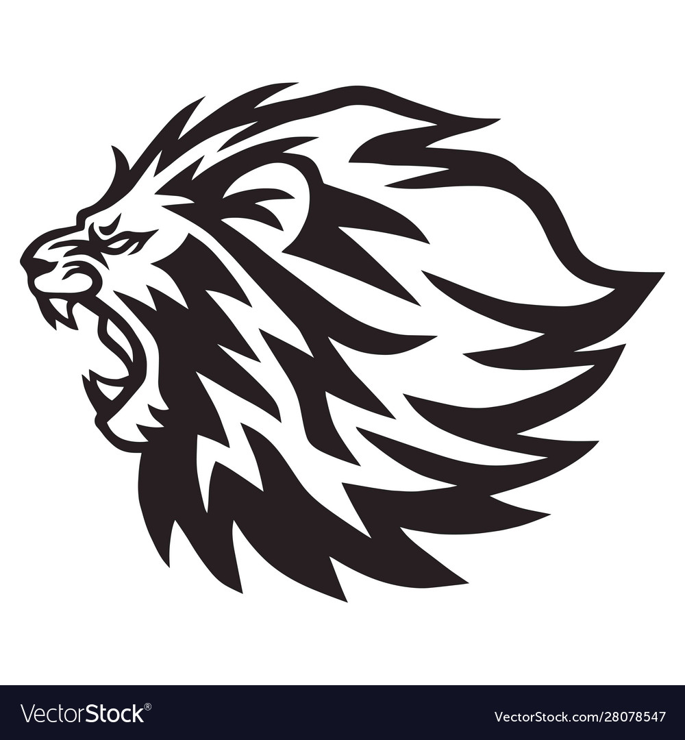 Lion logo template line art Royalty Free Vector Image