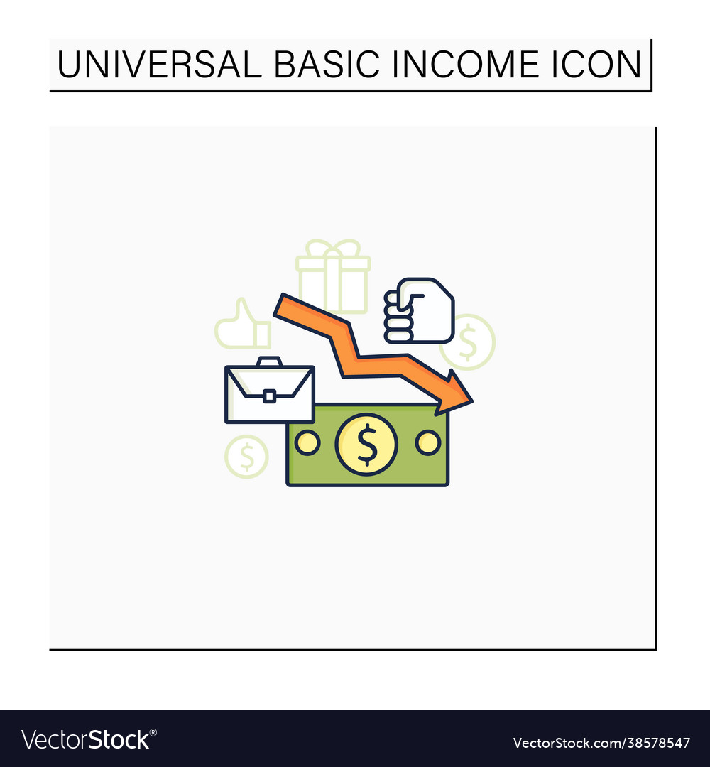 Low wages color icon