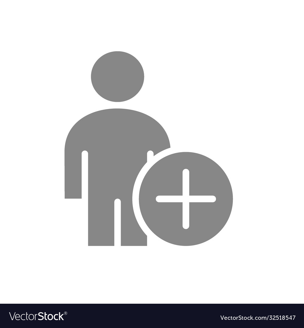 Man profile with plus gray icon add user