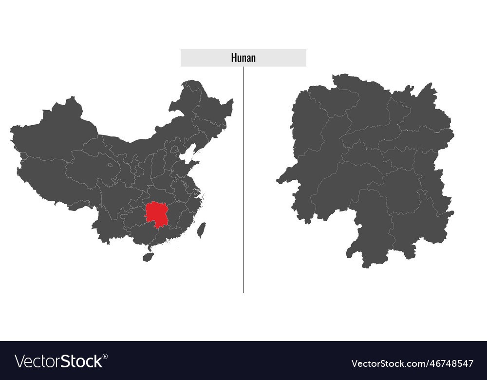 Map of hunan province of china Royalty Free Vector Image