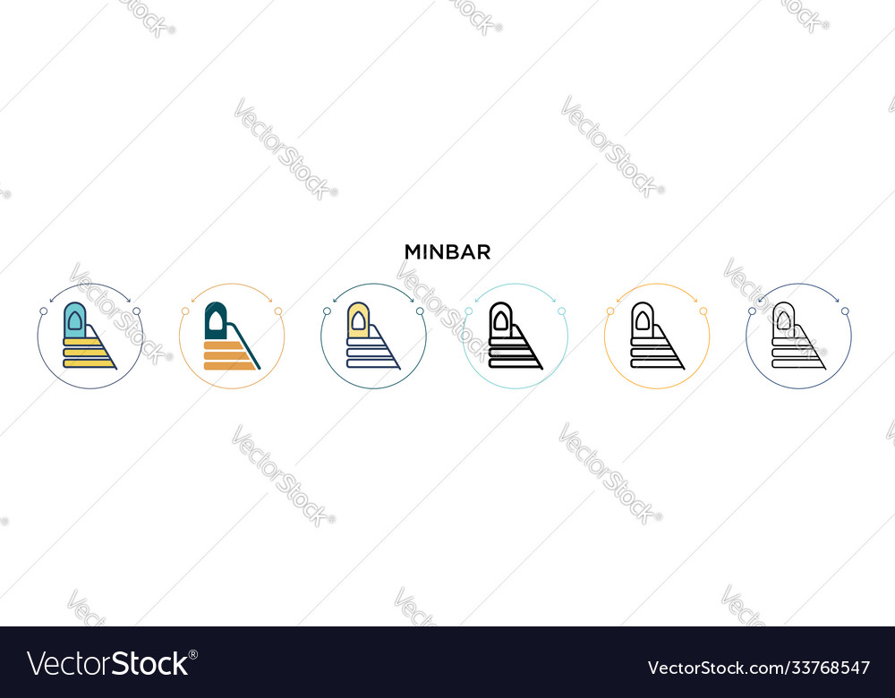 Minbar icon in filled thin line outline