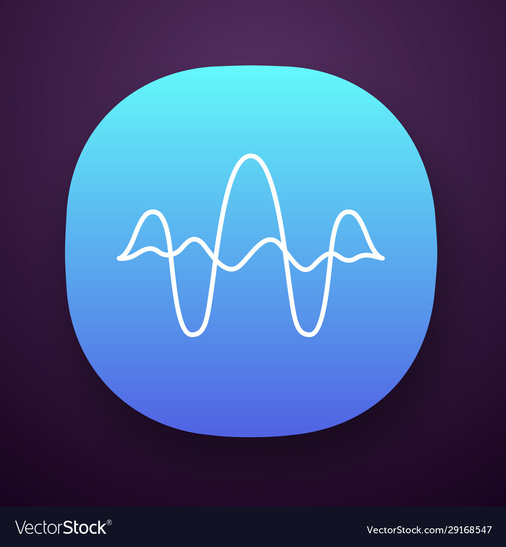 Overlapping curves waves app icon vibration noise vector image Overlapping curves waves app icon vibration noise