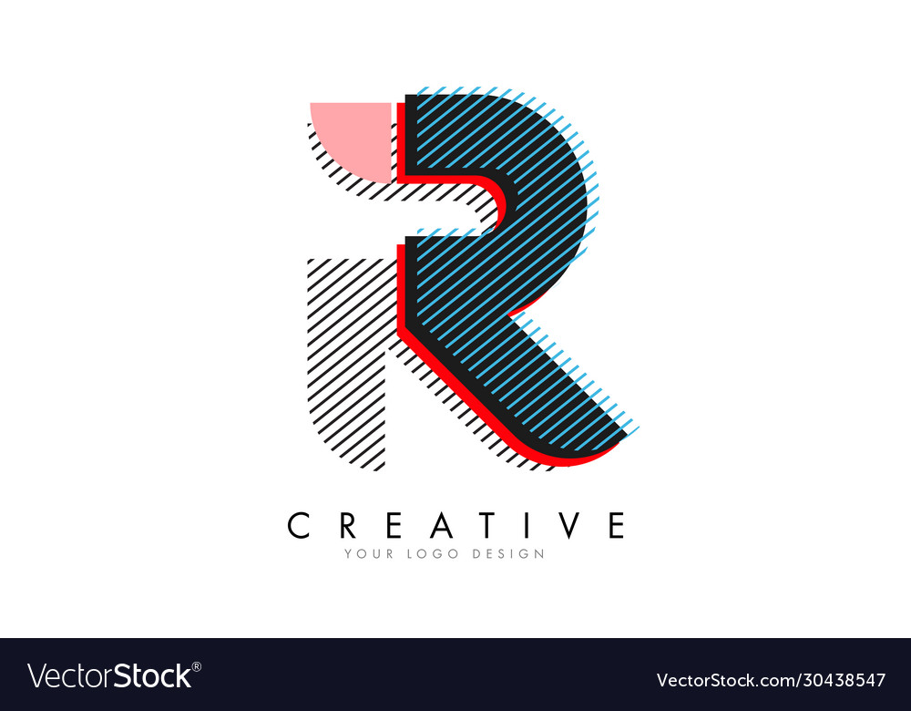 R letter with an abstract pop art logo design Vector Image