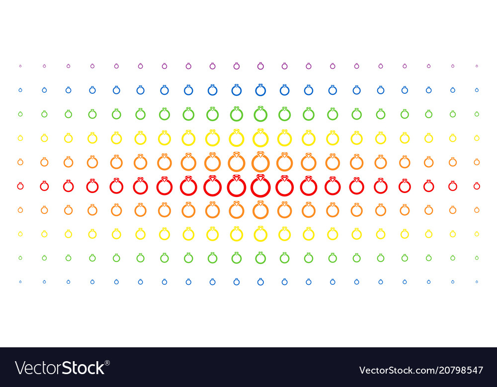 Ruby ring spectrum halftone array vector image Ruby ring spectrum halftone array