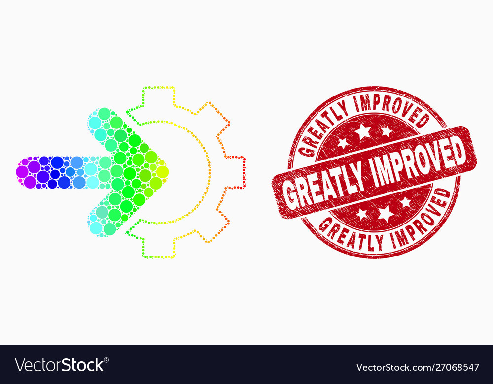 Spectral pixel cog arrow integration icon