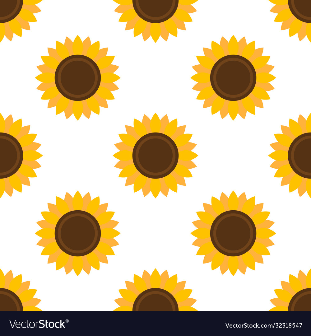 Sunflowers seamless pattern abstract modern flat