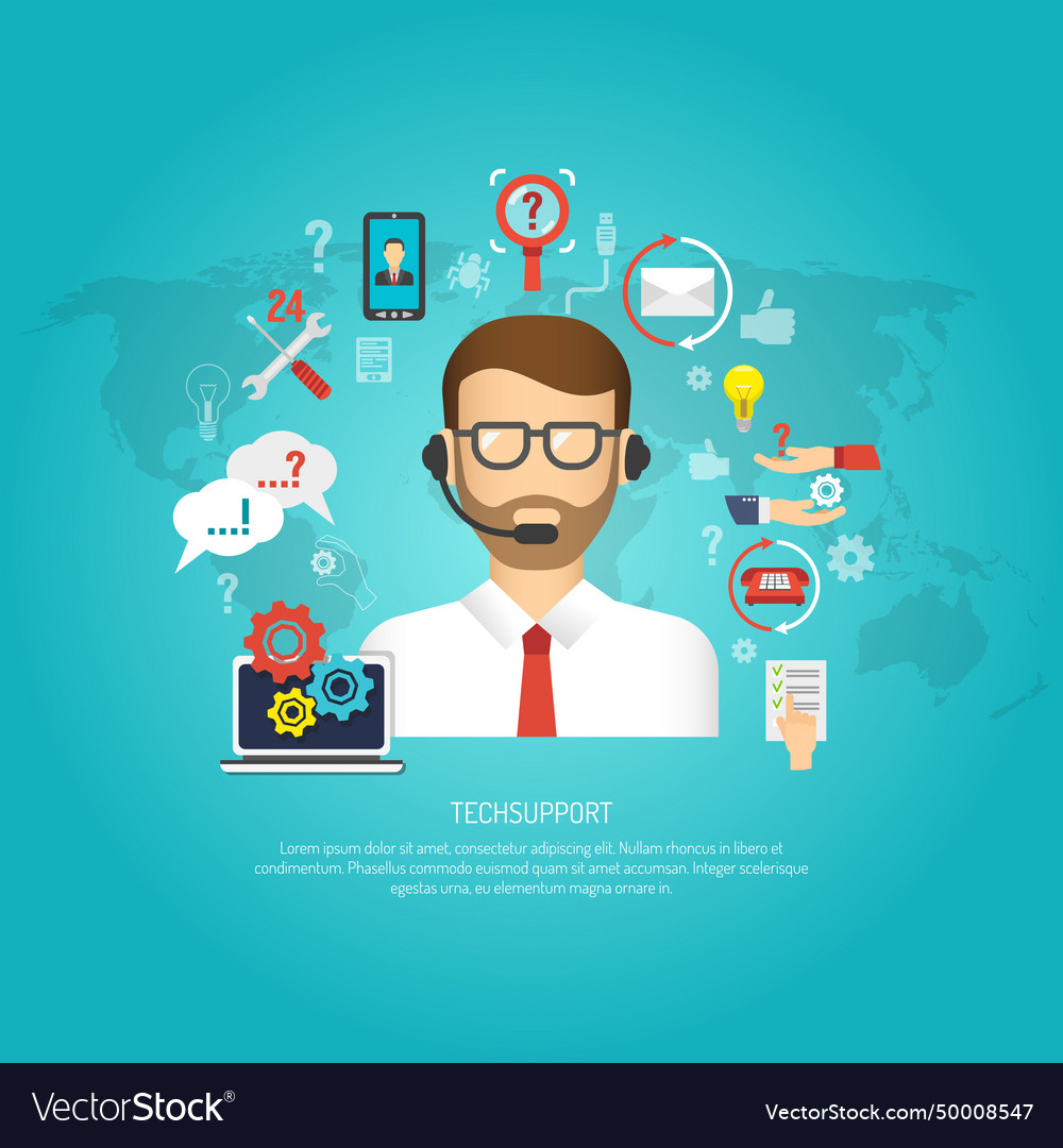 Tech support concept Vector Image Tech support concept