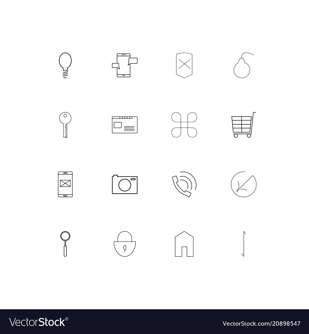 Web linear thin icons set outlined simple