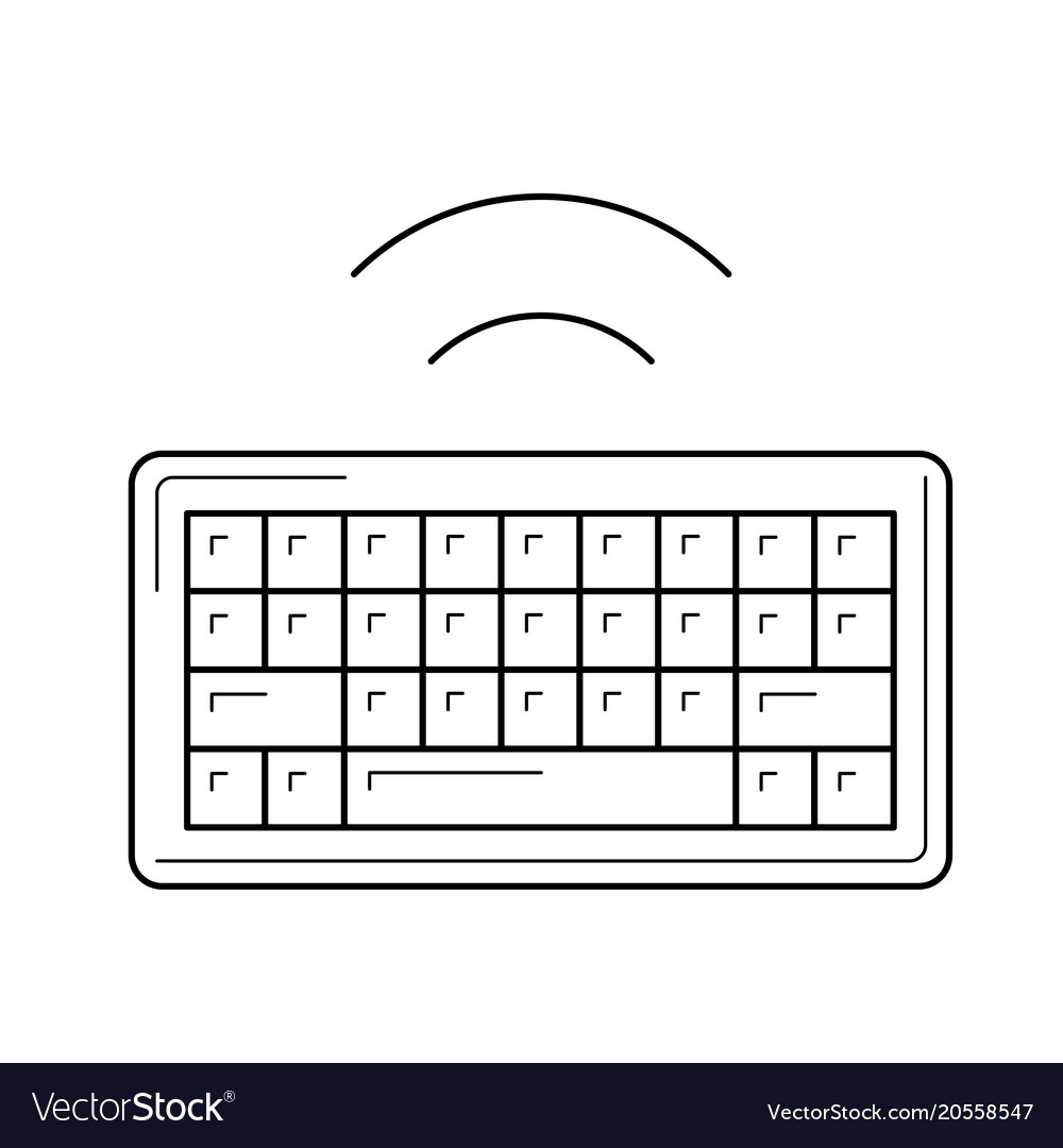 Wireless keyboard line icon