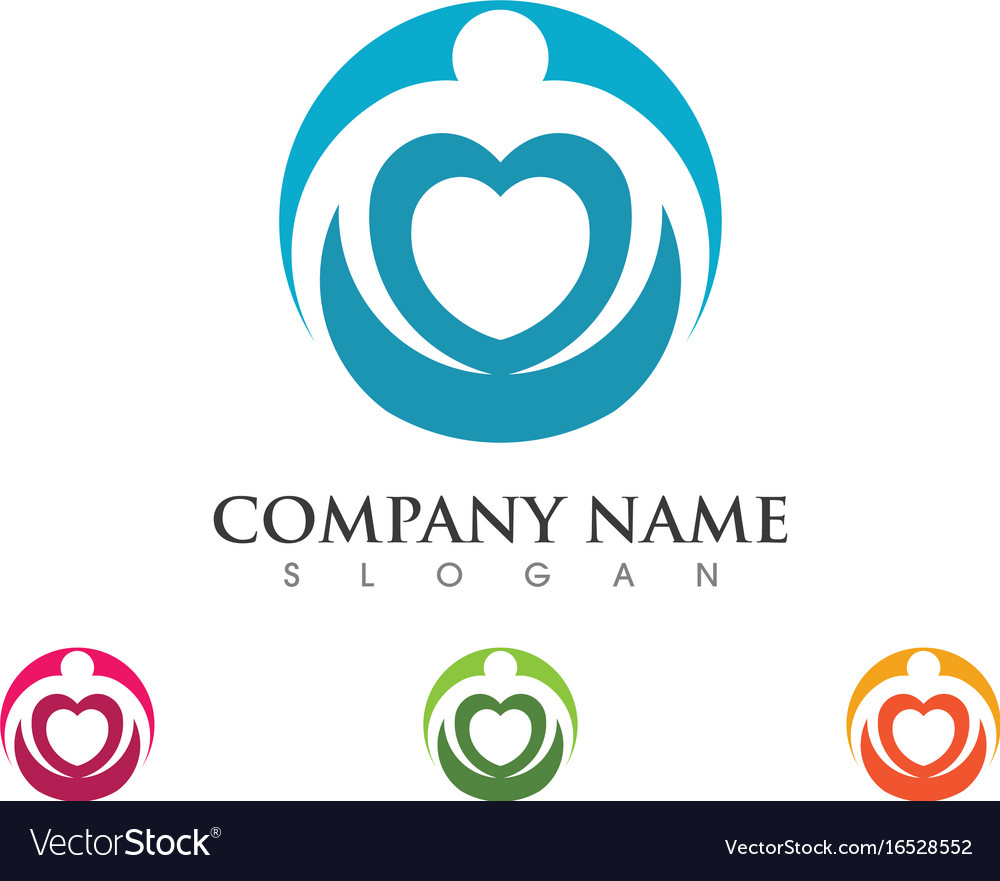 Adoption and community care logo template icon