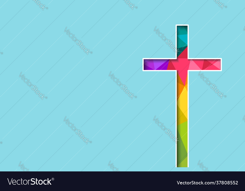 Colorful cross symbol with copy space