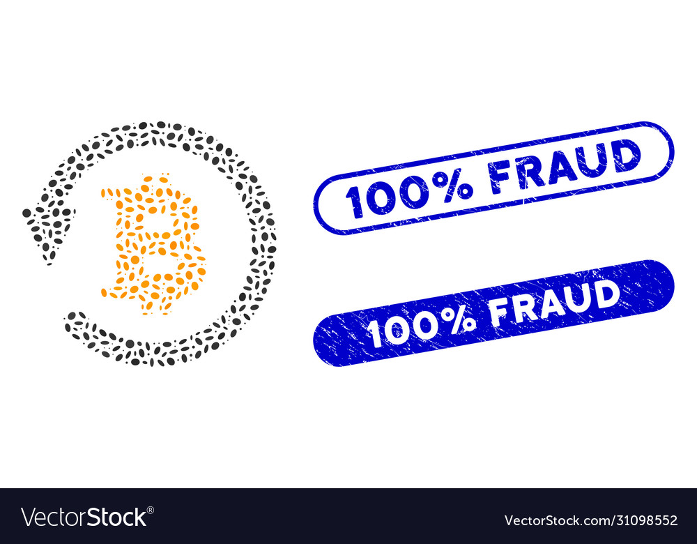 Ellipse collage bitcoin chargeback with scratched