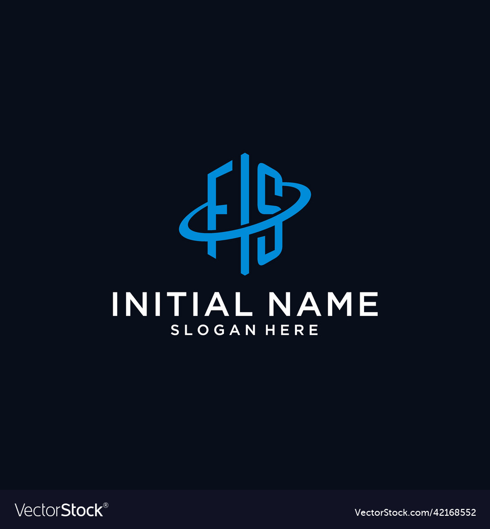 Fs initial monogram logo with hexagonal shape