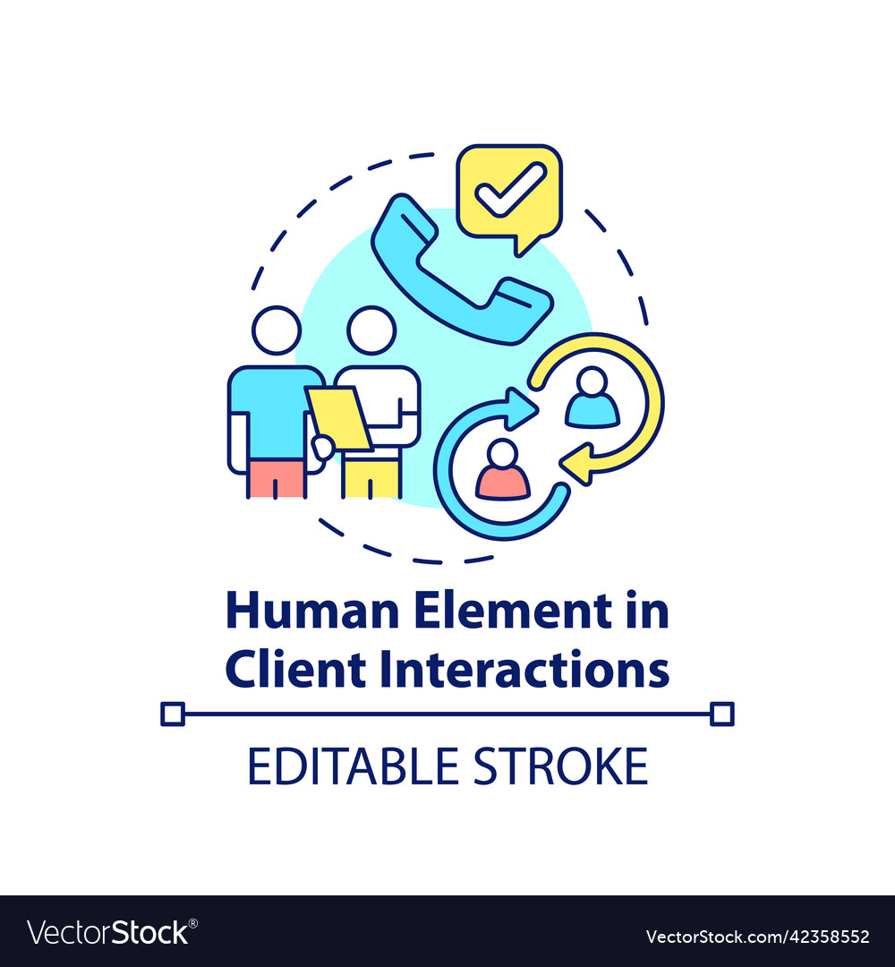 Human element in client interactions concept icon Vector Image