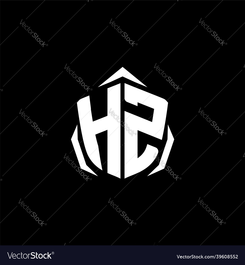 Hz monogram shield shape style